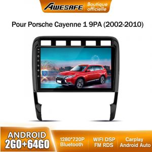 AWESAFE Autoradio Android 13 pour Porsche Cayenne 9PA (2002-2010) 2Go+64Go 9 '' &Eacute;cran avec Carplay GPS WiFi Bluetooth Android Auto