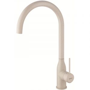 Mitigeur d'&eacute;vier de cuisine couleur granit avoine avec bec pivotant haut et design minimaliste Mamoli 7385000000OA Avoine Granit