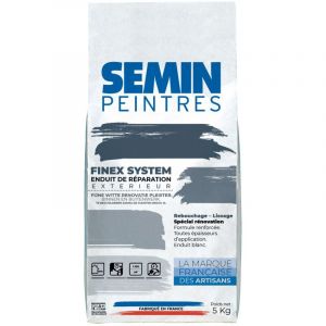 Semin - Reboucheur ext&eacute;rieur enduit de r&eacute;paration, rebouchage, r&eacute;paration et lissage - tr&egrave;s forte adh&eacute;rence - sac de 5 kg