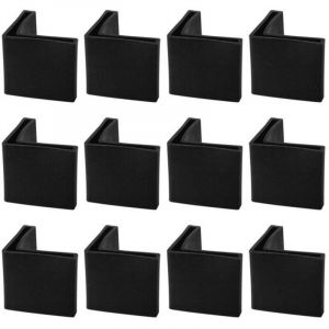 (Noir)SOURCING MAP 30mmx30mm Meuble Pied Jambe Angle Fer Patin L Forme Plastique Jambe Corni&egrave;re en caoutchouc Noir 12Pcs