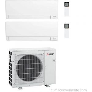 Climatiseur Dual Split R&eacute;versible Mitsubishi Electric A+++/A++ 9000 + 12000 BTU Inverter Wi-Fi (MXZ-2F53VF + MSZ-AY25VGKP + MSZ-AY35VGKP)