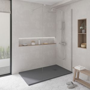 KOES - Receveur de douche en r&eacute;sine mod&egrave;le NILO &ndash; 80x130 &ndash; Anthracite RAL 7016