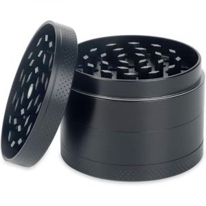 Grinder en Metal - 4 Pi&egrave;ces - Broyeur Fin Non-Collant - Moulin &agrave; Herbe avec Collecteur de Pollen & Couvercle Magn&eacute;tique - Broyeur &agrave; Herbes & Tabac