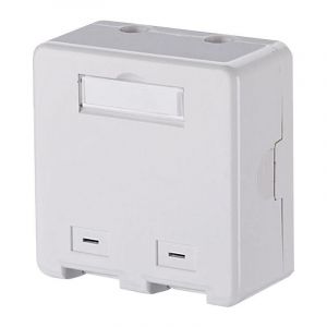 Prise r&eacute;seau montage apparent (en saillie) non &eacute;quip&eacute; 2 ports Metz Connect 1309150002KE blanc pur R02722