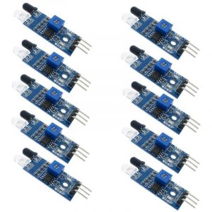 10pcs module de capteur d'&eacute;vitement d'obstacle infrarouge infrarouge pour robot de voiture intelligent arduino photo&eacute;lectrique r&eacute;fl&eacute;chissant &agrave; 3 fils