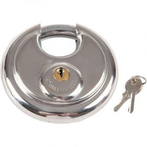 Antivol antivol antivol pour attelage de remorque, antivol &agrave; &eacute;trier rond 70 mm avec cl&eacute;, manille en acier inoxydable, disque pour remorque de voiture