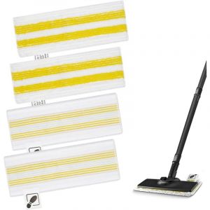 Lot de 4 Recharge pour K&auml;rcher EasyFix Bonnettes Nettoyeurs Vapeur Serpillere Recharge Kit, pour K&auml;rcher EasyFix SC 2, SC 3, SC 4, SC 5 Microfibre