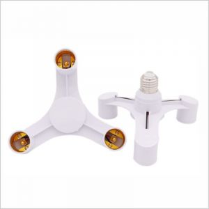 Douille E27 vers 3E27 pour ampoule LED 2 pouces 1/3 pouce 1/4 pouce 1/5 pouce 1 adaptateur de douille &agrave; culot r&eacute;partiteur E27 pour ampoule LED 1