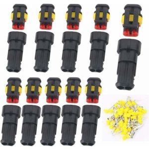 Connecteur &eacute;tanche 12 V, connecteur &eacute;lectrique &eacute;tanche, bornes m&acirc;les et femelles de 1,5 mm, connecteur de fil &eacute;lectrique &eacute;tanche pour moto, voiture,