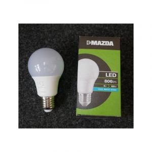 Ampoule led 8W ronde A60 d&eacute;polie naturel 4000K 806lm culot E27 230V non-dimmable mazda LEDbulb