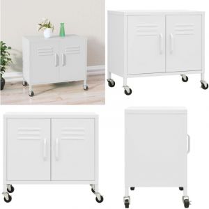 Vidaxl - Armoire de rangement Blanc 60x35x56 cm Acier - Meuble De Rangement - Armoire Blanche - Armoire Métallique - Meuble Acier - Rangement Salle