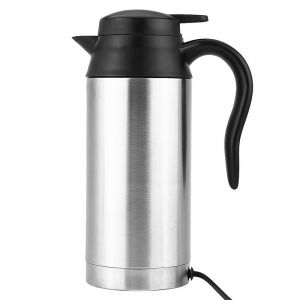Bouilloire électrique en acier inoxydable Bouilloire Avec allume cigare de voiture 12 V, 750 ml bouilloire, 120 W Chauffage Tasse, Chaudron avec