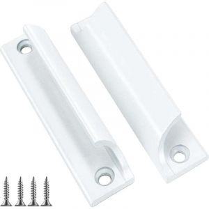 2 Pi&egrave;Ce Poignee De Porte Exterieur- Poign&eacute;E Porte Coulissante, Invisible De Poignee De Meuble Int&eacute;Rieure, Entraxe 90mm (blanc)