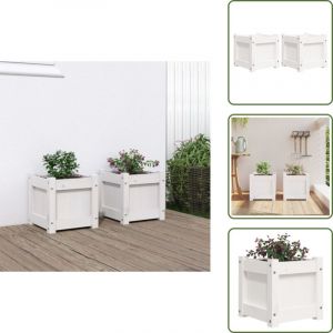 Vidaxl - Jardini&egrave;res 2 pcs blanc bois de pin massif - Jardiniere En Bois - Jardinerie - Pots De Fleurs Exterieur - Decoration Jardin - Balcon