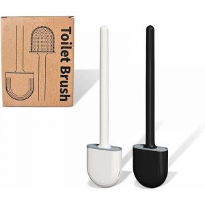 Brosse wc Toilette Silicone Plate Paquet de 2, Balai wc et Supports, Brosse Balayette Wc Suspendu, S&eacute;chage Rapide Kit de Brosse Nettoyage de Salle