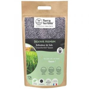 Terra Fertilis - Fertilisant Sols Spécial Gazon à base de Biochar - sac de 1 kg ou de 2.5kgs Sachet 2.5 kg