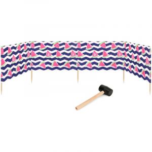 Garronda Paravent Plage Coupe-Vent Camping Brise-Vent avec Marteau en Caoutchouc GAEX001 (Past&egrave;que-2, 5 m)