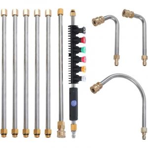 Lycxames - Pistolet pulvérisateur de nettoyage de toiture 10 pièces, connecteur rapide 1/4', kit de nettoyage de gouttières
