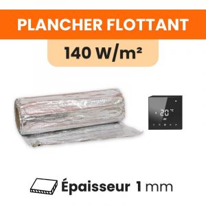 Kit Plancher chauffant &eacute;lectrique sous parquet + Thermostat Wifi tactile (TFT) Ignis - 140 W/m&sup2; : 560 W - 4 m&sup2; : longueur: 800 cm - Largeur: 50 cm