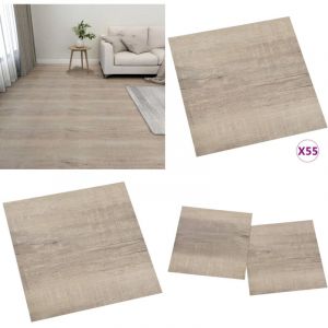 Vidaxl - Dalles de plancher autoadhésives 55 pcs pvc 5,11 m² taupe - Carrelage Pvc - Dallettes De Sol - Planchers Autocollants - Revêtement De Sol