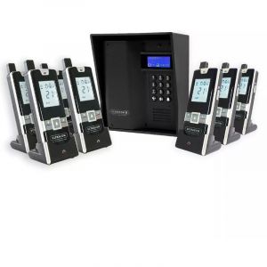 Interphone 600 mètres sans-fil longue portée autonome digicode écran lcd - UltraCOM3 visière noire + 7 combinés