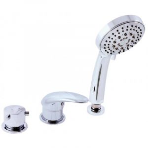 Mitigeur bord de baignoire 3 trous DANUBIE en laiton chrom&eacute;