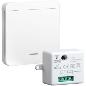 Interrupteur Sans Fil 433MHz Kit RF avec R&eacute;cepteur 10A, Interrupteur d&rsquo;&eacute;clairage Sans Fil Kit T&eacute;l&eacute;command&eacute; avec Emetteur et Contr&ocirc;leur pour Maison