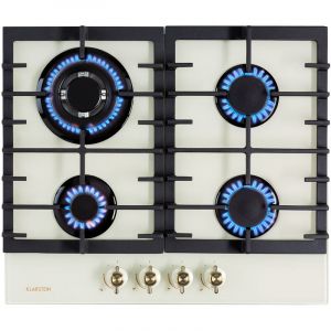 Klarstein - Plaque de cuisson à gaz encastrée, Plaque à gaz, 4 Brûleurs, gaz naturel/gaz propane, Tables de Cuisson à gaz, Rechaud à gaz, Cuisinière