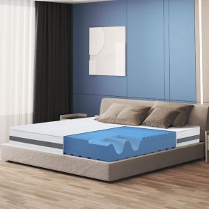 Matelas orthopédique 135 x 175 en mousse antibactérienne Hauteur 20 cm Revêtement 3D Air en fibre hypoallergénique et anti-acariens
