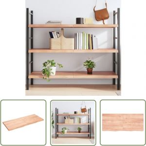 The Living Store - tagère murale marron clair bois chêne massif traité - Étagère Murale - Étagère Rustique - Étagère En Bois - Étagère Chêne
