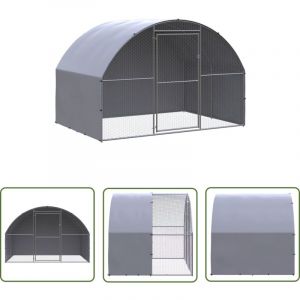 The Living Store Poulailler d'ext&eacute;rieur 3x2x2 m Acier galvanis&eacute; - Poulailler Ext&eacute;rieur - Abri Pour Oiseaux - Coop Pour Poules - Poulailler En M&eacute;tal