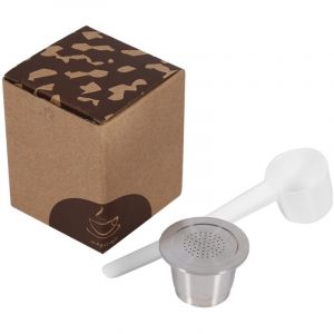 Gistuch - Capsule de café réutilisable rechargeable en acier inoxydable avec cuillère compatible avec la machine Nespresso