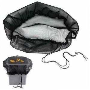 Filet pour Citerne de Pluie Filet de Protection pour Tonneau de Pluie R&eacute;glable Filet de Protection Anti-Moustique pour Ext&eacute;rieur Jardin Seaux