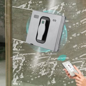 Robot lave-vitres 2,68 pouces ultra-fin, intelligent, sans cadre, anti-chute, lave-vitres automatique pour verre, carrelage, miroir, commande &agrave;