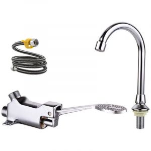 Mitigeur de lavabo robinet &agrave; p&eacute;dale ensemble de robinets de lavabo de laboratoire m&eacute;dical/de salle de bains,