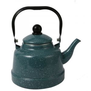 Th&eacute;i&egrave;re en c&eacute;ramique &eacute;maill&eacute;e de Cuisine 1700 ML Compatible Faire bouillir l'eau Camping th&eacute; Bouilloire &eacute;mail Bouilloire, Vert