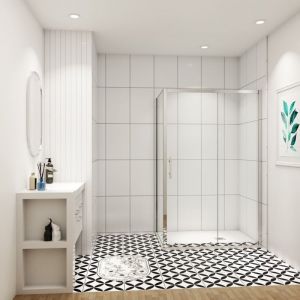 Cabine de douche 110x70x190cm porte de douche coulissante verre transparent