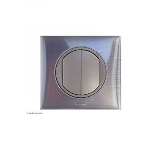 Double interrupteur ou Va-et-vient C&eacute;liane Complet Aluminium Griffes: Avec griffes