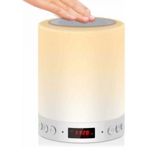 5 EN 1 Lampe de Chevet Tactile Rechargeable Portable, Veilleuse LED Lampe de Table Enfant Enceinte Bluetooth Musique USB