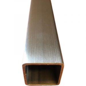 Tube carr&eacute; inox bross&eacute; 50x50x2 mm - Longueur 70 cms