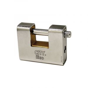 Cadenas blindA sA rie Iseo City en acier chromA 90 mm pour volet de garage