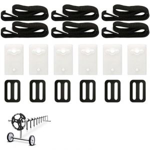 6 sangles de maintien pour b&acirc;che solaire de piscine mobile, b&acirc;che de protection, film &agrave; bulles