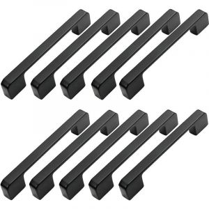 10pcs Poign&eacute;e Meuble Entraxe 96mm-Poign&eacute;e Porte Cuisine Noire Poignee Barre Meuble Poignee De Cuisine Noire 96mm