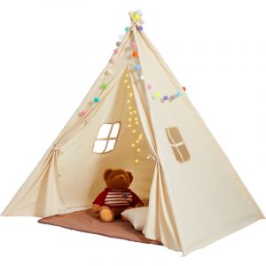 VEVOR Tente de jeu pour enfants, tente tipi enfants 1-5 ans, tente pour enfants avec tapis et balles decoratives en peluche, avec fenetres pour