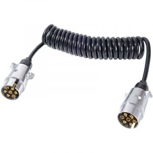2,9M Rallonge Remorque, M&eacute;tal Prise 7 Broches Male Rallonge C&acirc;ble Remorque 12V, Rallonge Spirale C&acirc;ble Remorque 7 Broches pour V&eacute;hicule Camions