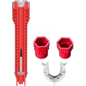 Outil d'installation de robinet et d'&eacute;vier 8 en 1 - Cl&eacute; multifonction - Outil de plomberie pour toilettes, &eacute;vier, salle de bain, cuisine - Outil