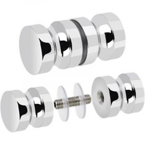 [JAMAIS UTILIS&Eacute;] 2 PCS Poign&eacute;e Porte Douche en Acier Inoxydable Bouton Porte de Douche Rond Poign&eacute;e de Porte Douche en Verre Bouton de Porte