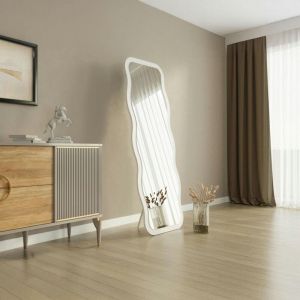 Miroir plein pied blanc - cadre vague 160 cm CODY