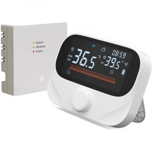 Eosnow Thermostat intelligent pour chauffage de chaudière domestique RF433 WiFi AC 980 pieds Distance sans fil APP et commande vocale Écran tactile