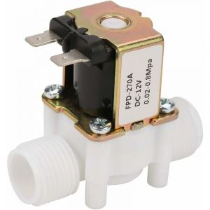 DC12V G1/2 &Eacute;lectrovanne，NC/normalement ferm&eacute; Vanne D'eau Sol&eacute;no&iuml;de &Eacute;lectromagn&eacute;tique Electrovanne Valve，convient &agrave; la machine &agrave; laver, au